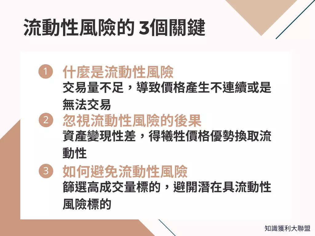 流動性風險是什麼？ 3 分鐘理解流動性風險的成因與後果，避開交易危機- 知識獲利大聯盟