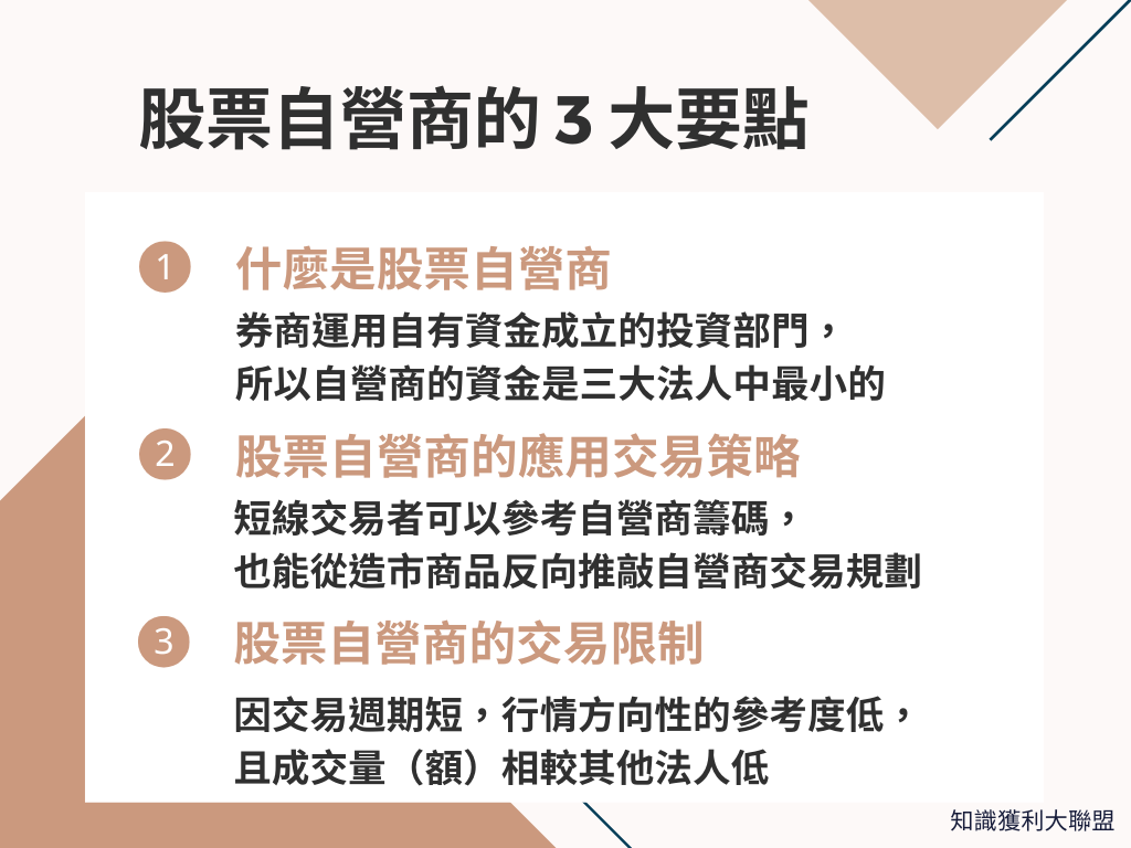 股票自營商的籌碼怎麼看？了解3 大要點，輕鬆提高籌碼面分析的勝率- 知識獲利大聯盟