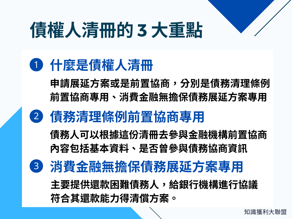 債權人清冊是什麼？看懂這3 大重點，讓你快速釐清個人債務- 知識獲利大聯盟
