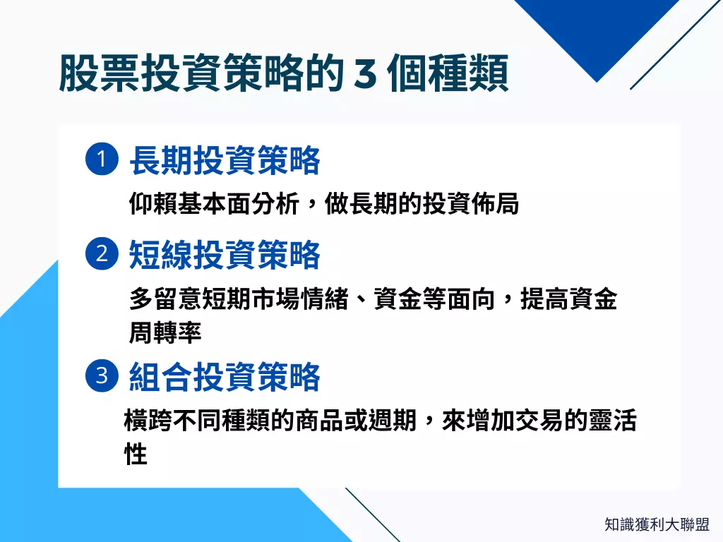 不知道股票投資策略有哪些？先了解這3 種策略來提升自身投資績效- 知識獲利大聯盟