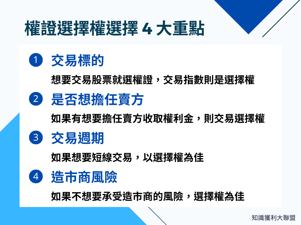 權證選擇權差在哪？ 4 大重點快速選擇合適投資方法- 知識獲利大聯盟