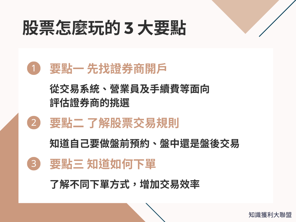 股票怎麼玩？新手股票投資人必看3 大要點！ - 知識獲利大聯盟