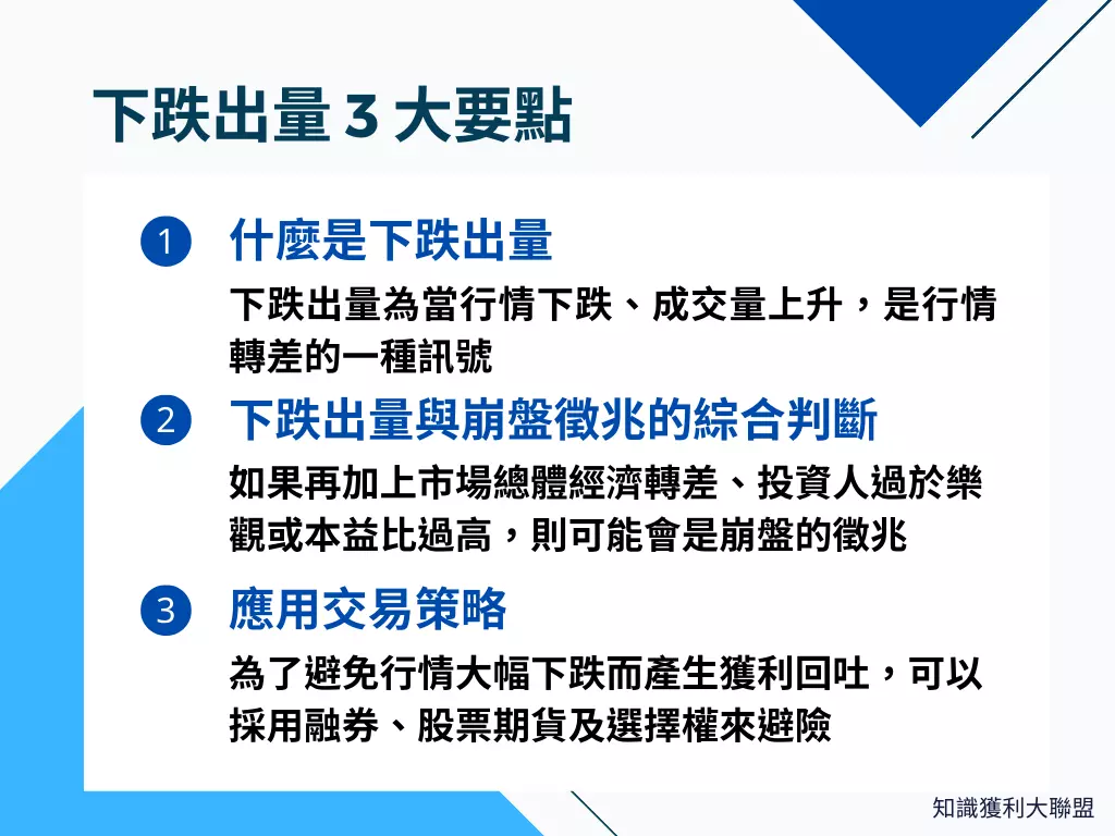 什麼是下跌出量？股市下跌而成交量增加時，要注意的3 大要點- 知識獲利大聯盟