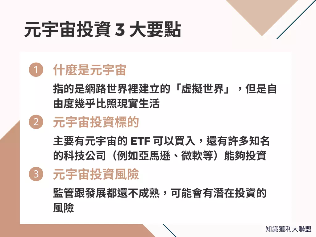 元宇宙投資方式有哪些？透過3 個特點帶你看懂如何投資- 知識獲利大聯盟